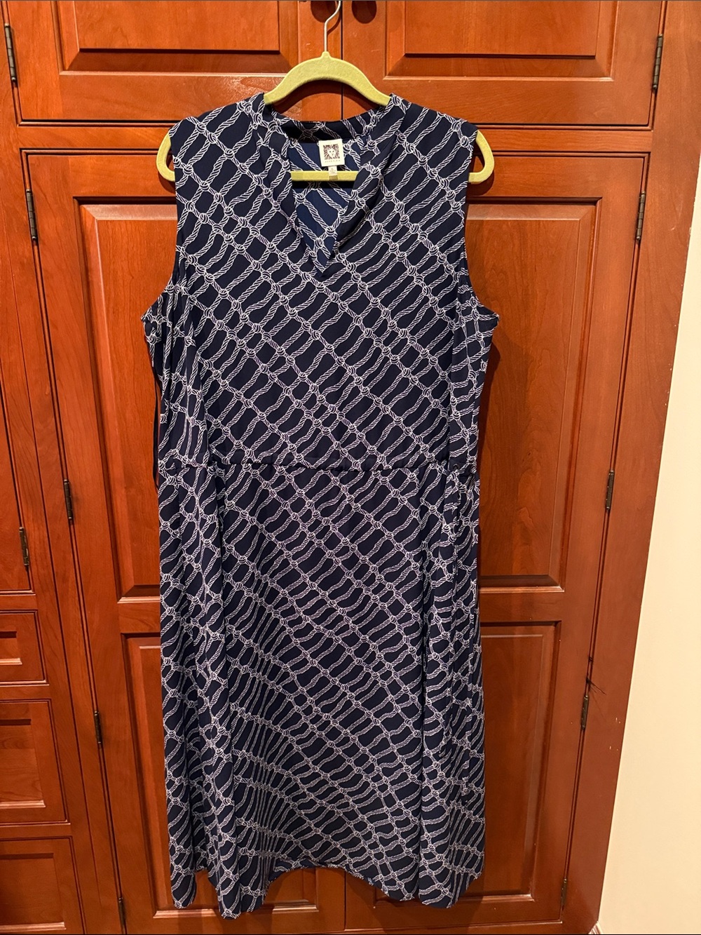 Anne Klein Nautical Knot Navy and White Dress